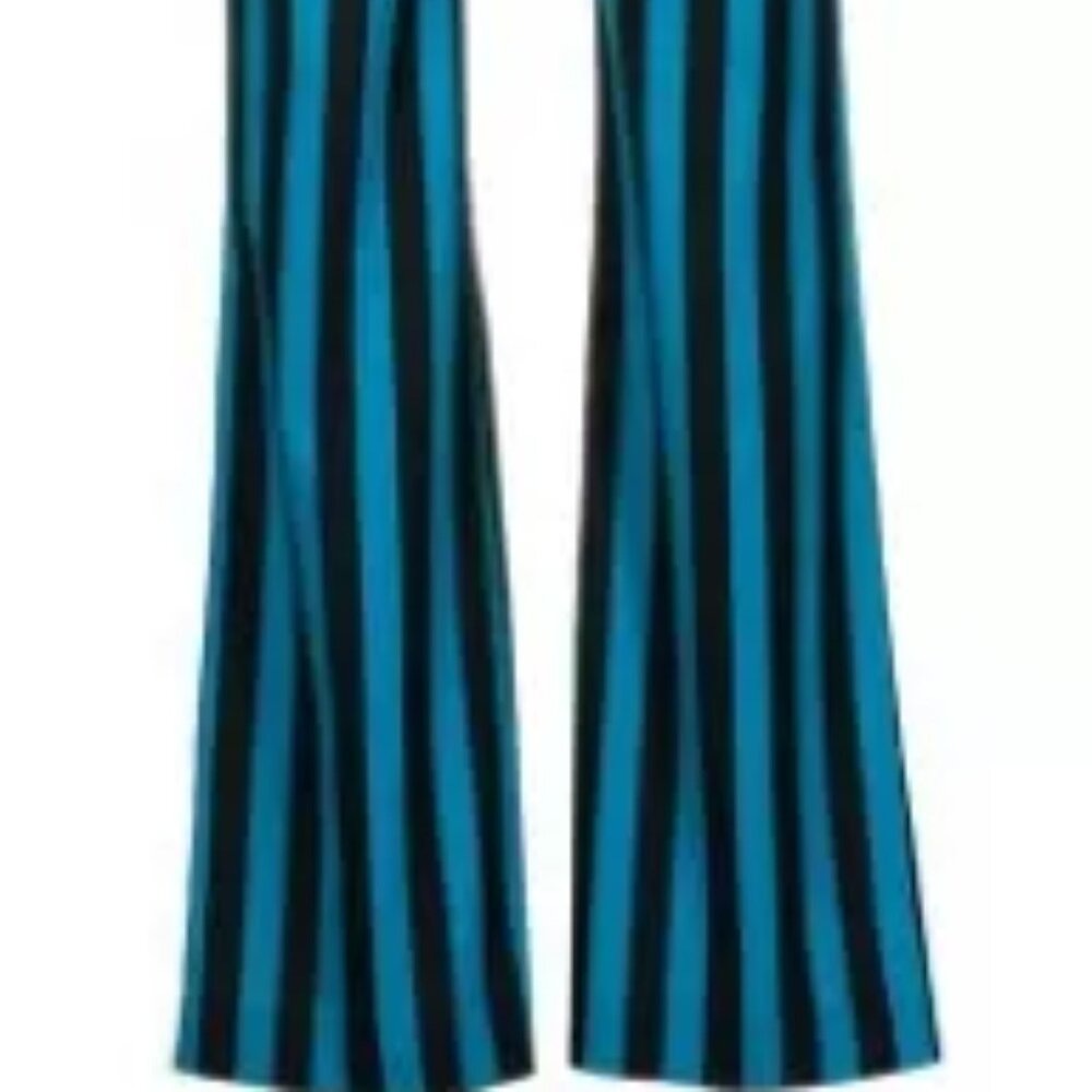 Alice & Olivia Black and Blue Strip Pants size 10